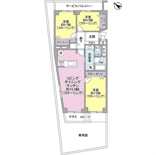 トーア余丁町マンションの間取り