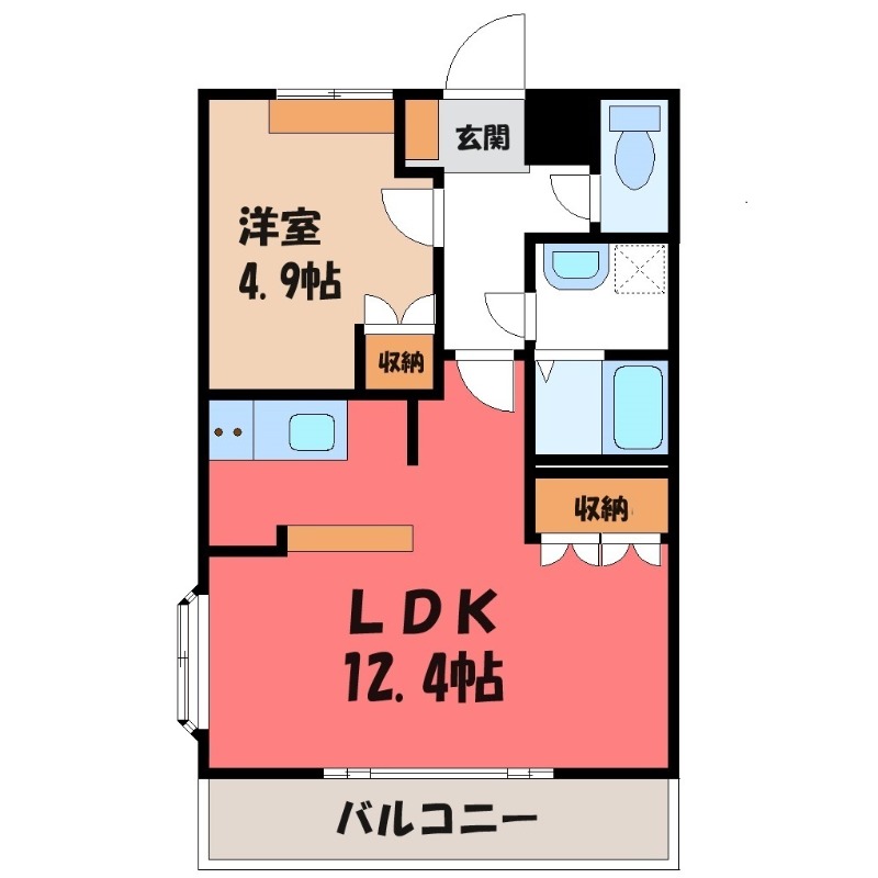 邑楽郡大泉町大字古氷のアパートの間取り