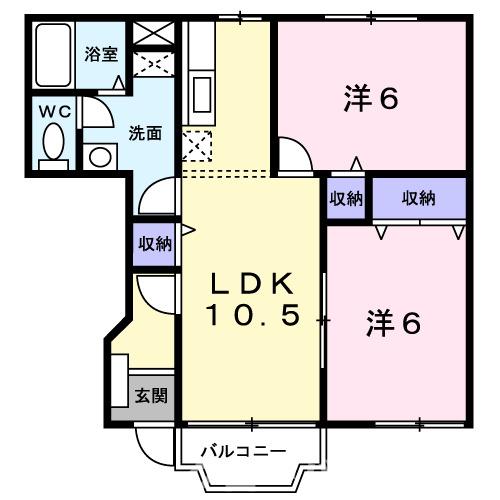 坂出市旭町のアパートの間取り