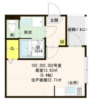 大阪市此花区伝法のアパートの間取り