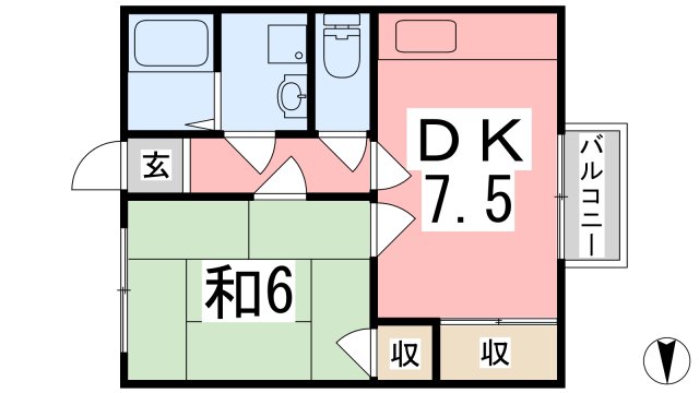 姫路市大津区新町のアパートの間取り