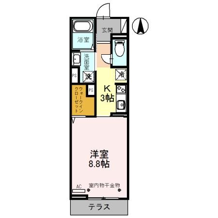 富山市黒崎のアパートの間取り