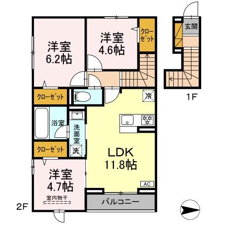 （仮称）東船橋3丁目　KY　D-ROOMの間取り