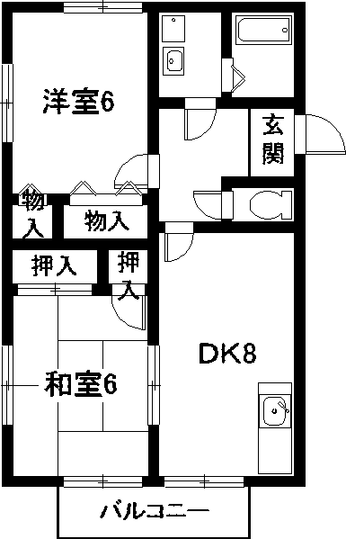 知多郡南知多町大字内海のアパートの間取り