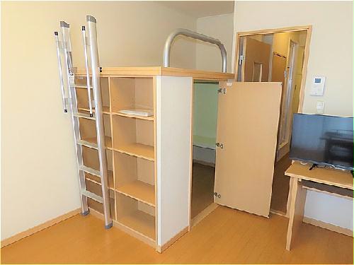 収納　本棚、ベッド下収納あり