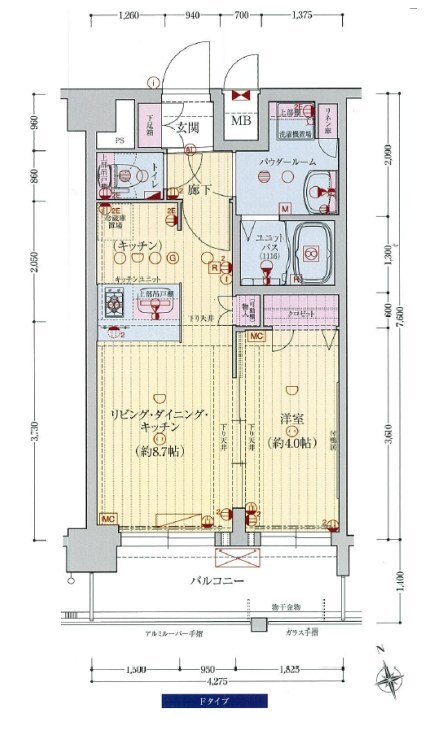 プレサンス難波インフィニティの間取り写真