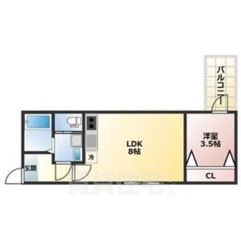 地下鉄千日前線 新深江駅 徒歩10分 3階建 築1年の間取り写真