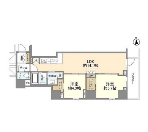 サンウッドフラッツ新宿四谷三丁目の間取り写真