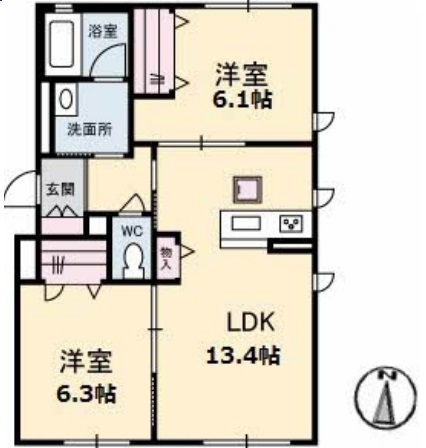 プロヌーブイケミナミの間取り