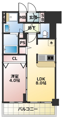 プレサンスジェネ新神戸ステーションフロントの間取り