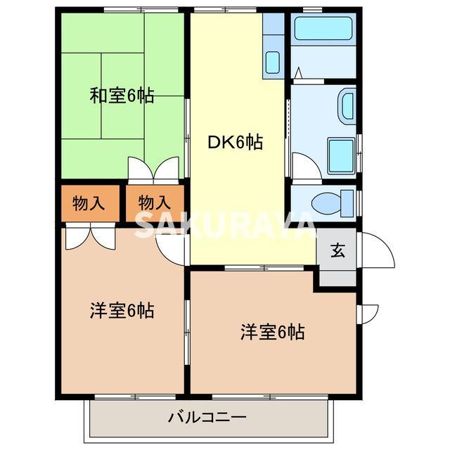 スカイハイツ（堀込町）の間取り