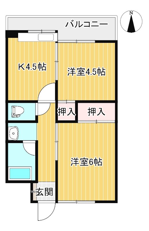 コーポ松一　南の間取り