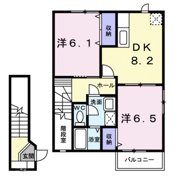 鳥取県境港市芝町（アパート）の賃貸物件の間取り