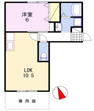 姫路市飾磨区今在家北のアパートの間取り