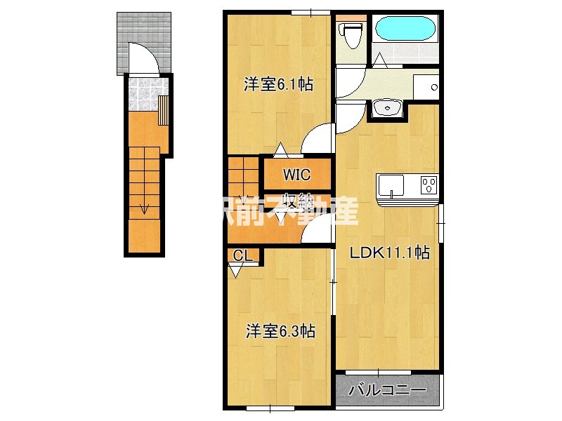 朝倉郡筑前町高上のアパートの間取り