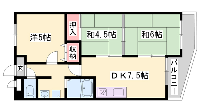 ロイヤルコーポ宝殿の間取り