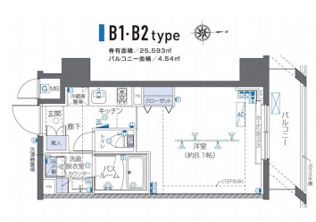 千代田区神田佐久間町のマンションの間取り