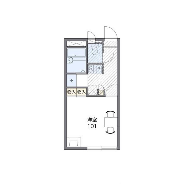 岡山市東区浅越のアパートの間取り