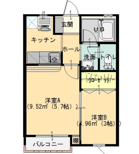 ラ・メゾンドゥロサＡの間取り