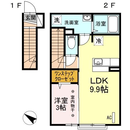 Ｄーｒｏｏｍ清水の間取り