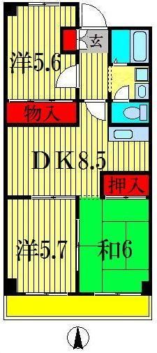 流山市南流山のマンションの間取り