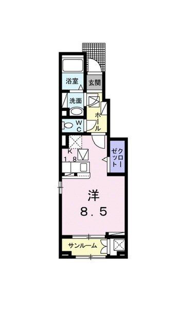 【新居浜市泉池町のアパートの間取り】