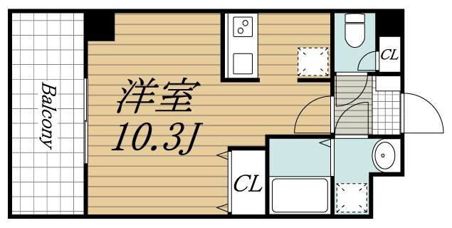 千葉市中央区要町のマンションの間取り