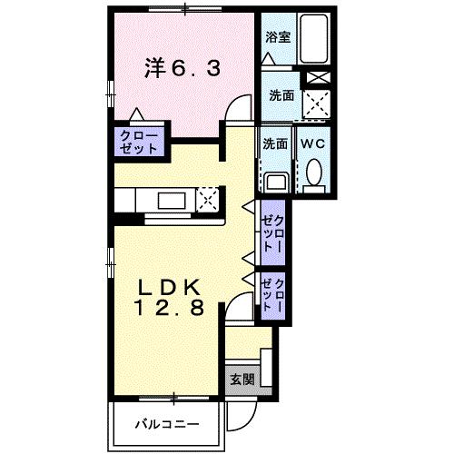 高松市飯田町のアパートの間取り