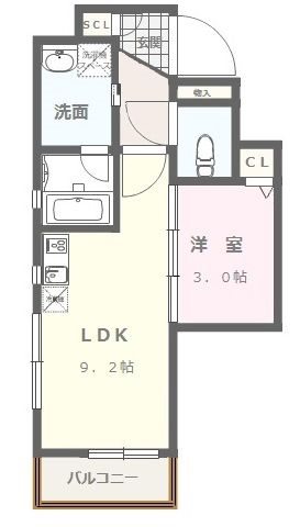 福岡市中央区今川のマンションの間取り