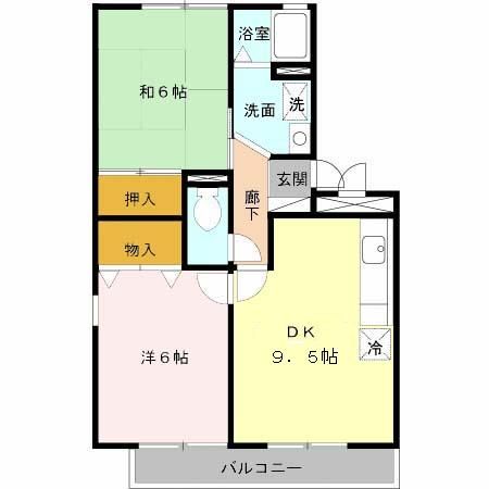 橿原市新堂町のアパートの間取り