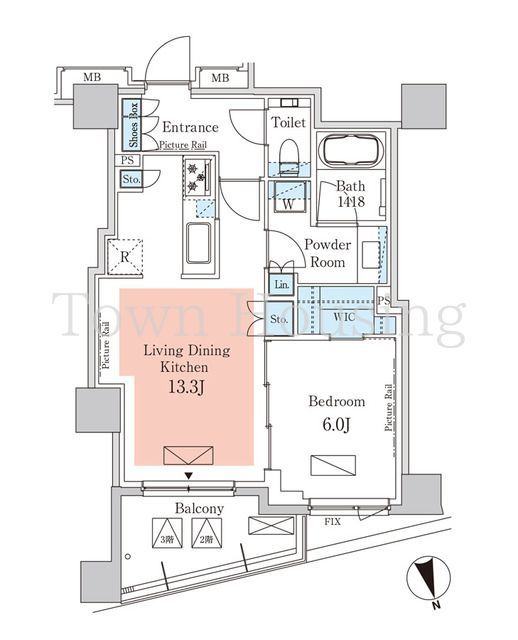 港区元麻布のマンションの間取り