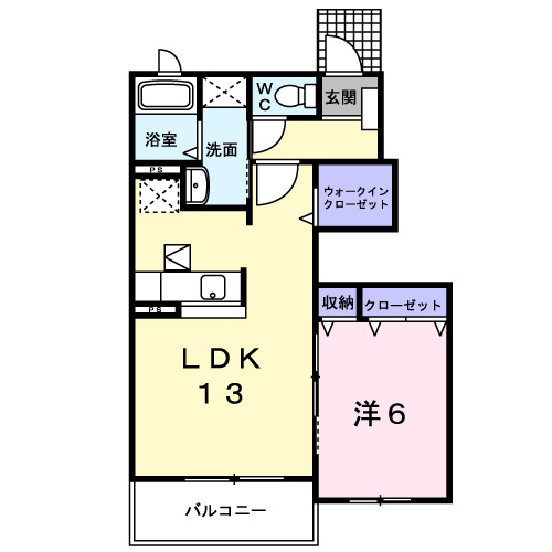 米子市夜見町のアパートの間取り