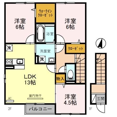 上越市上源入のアパートの間取り