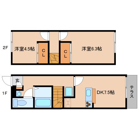 レオパレス２１　めぐみの間取り