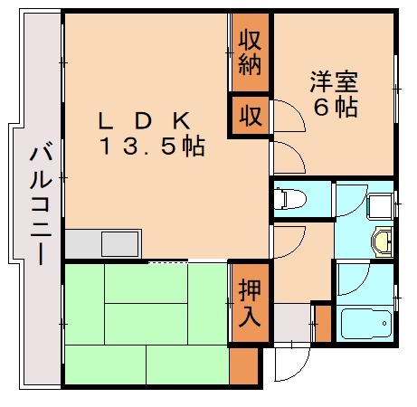 福岡市東区唐原のマンションの間取り