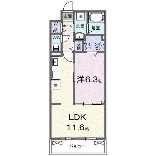 狭山市大字上奥富のアパートの間取り