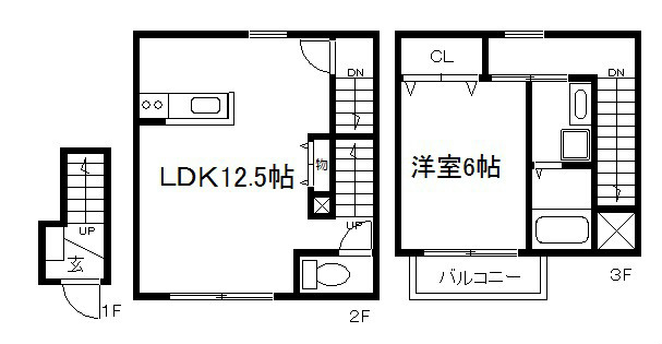 京都市下京区薬園町のアパートの間取り