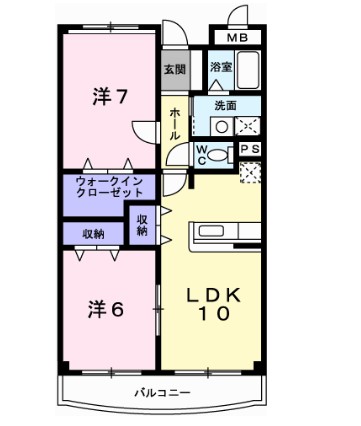 姫路市北条宮の町のマンションの間取り