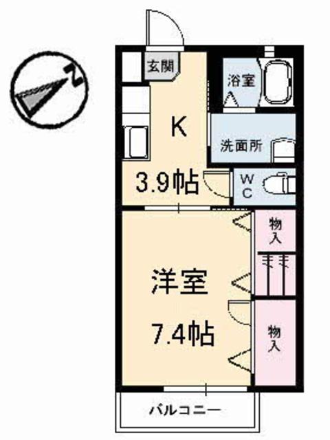 福山市川口町のアパートの間取り