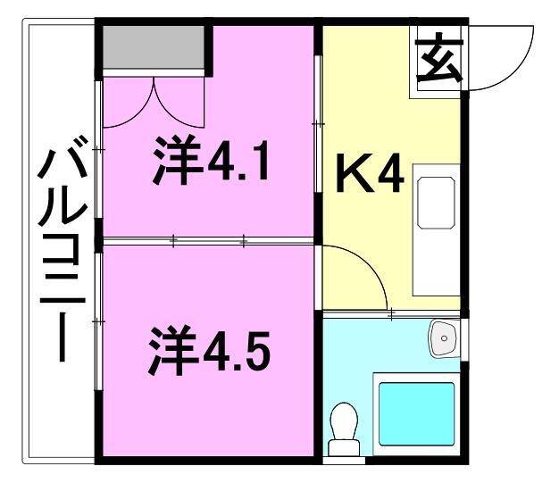 松山市築山町のマンションの間取り