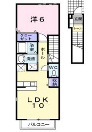 岡山市東区可知のアパートの間取り