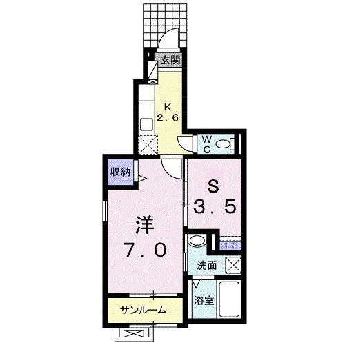 柏崎市宝町のアパートの間取り