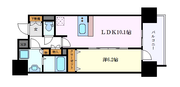 名古屋市中区丸の内のマンションの間取り