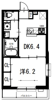 京都市北区大北山原谷乾町のマンションの間取り