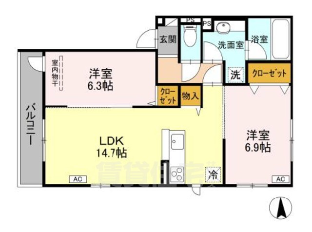 阪急京都線 西院駅 徒歩5分 3階建 築1年の間取り写真