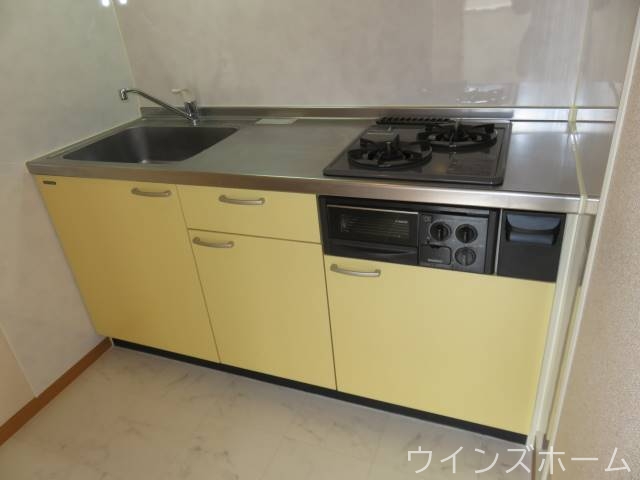 キッチン　２口ガスコンロ付きシステムキッチン