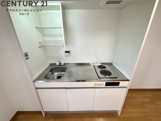 キッチン　2口コンロ付きのシンプルなキッチン