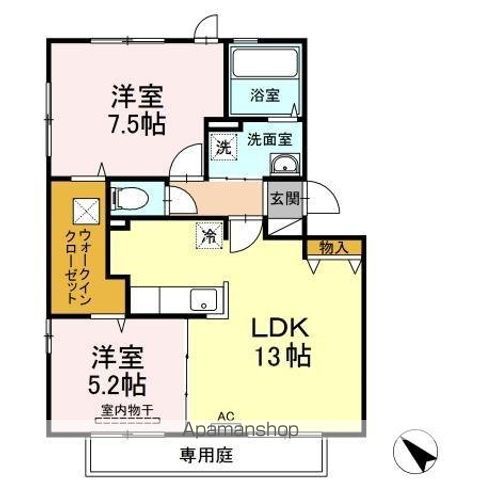 ＪＲ山陽本線 広島駅 バス乗車時間：13分 最寄りバス停で下車 徒歩3分 3階建 築17年の間取り写真