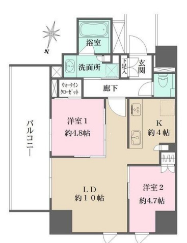 都営大江戸線 春日駅 徒歩5分 17階建 築13年の間取り写真