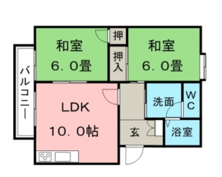 ＪＲ久大本線 久留米大学前駅 徒歩11分 2階建 築34年の間取り写真